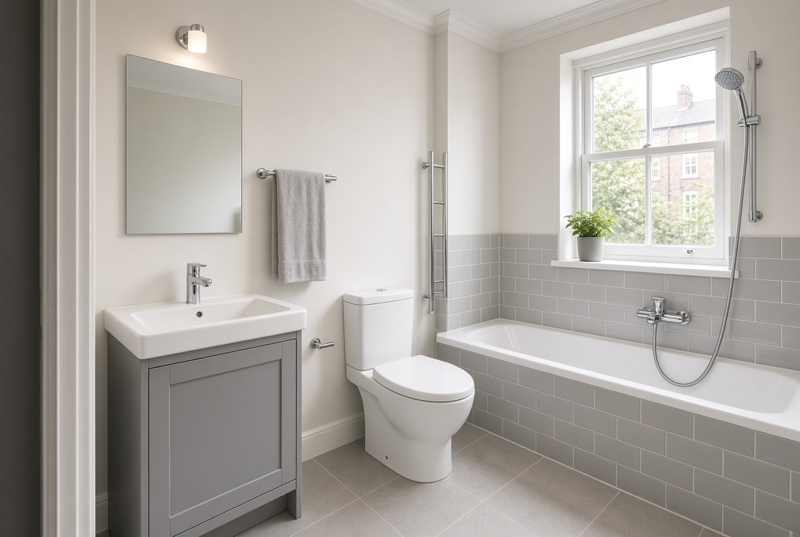 Finished bathroom plumbing